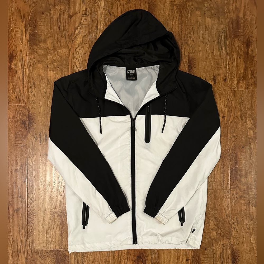 White and Black CSG Windbreaker